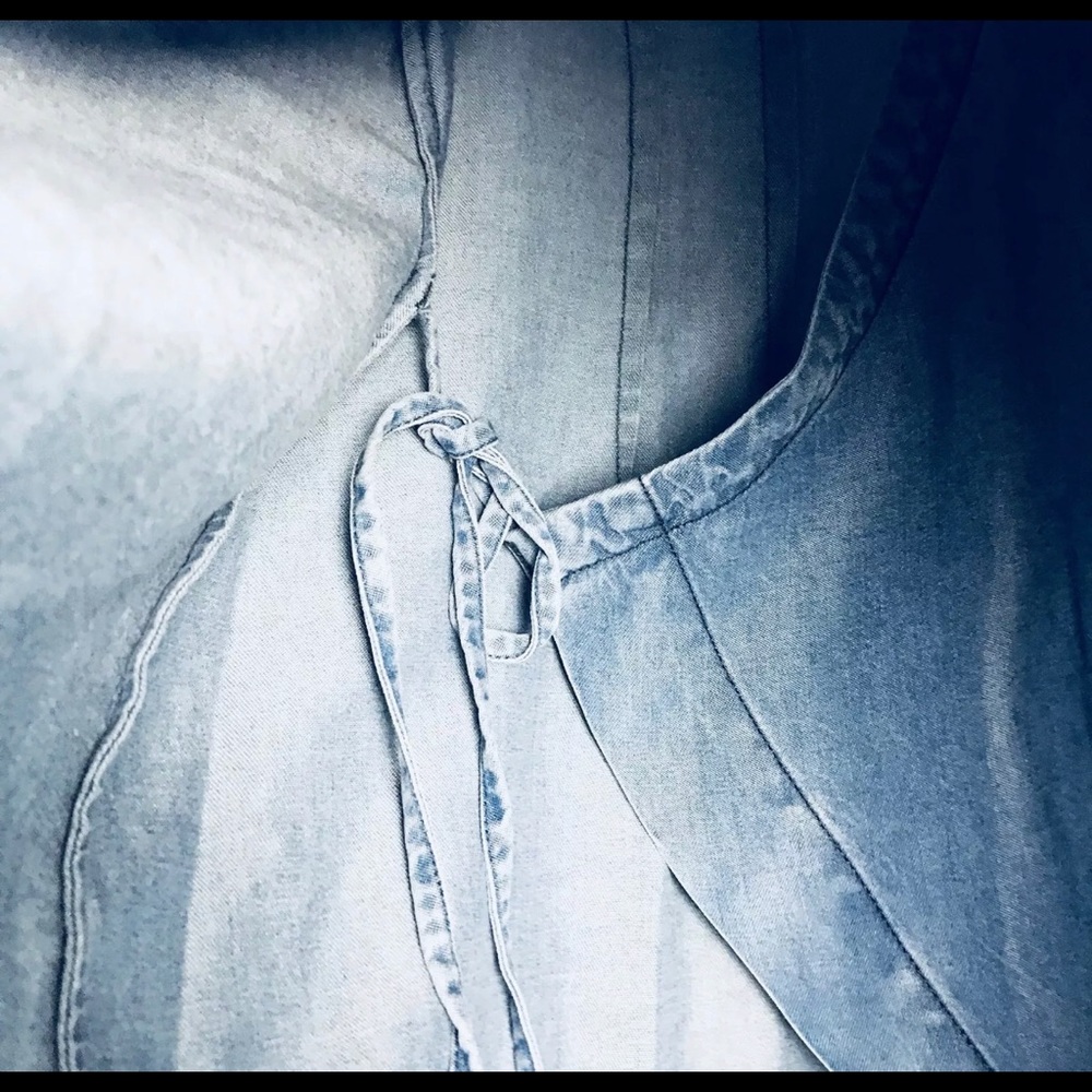 Soft Surroundings Chambray Button Down Wrap Tunic - image 5